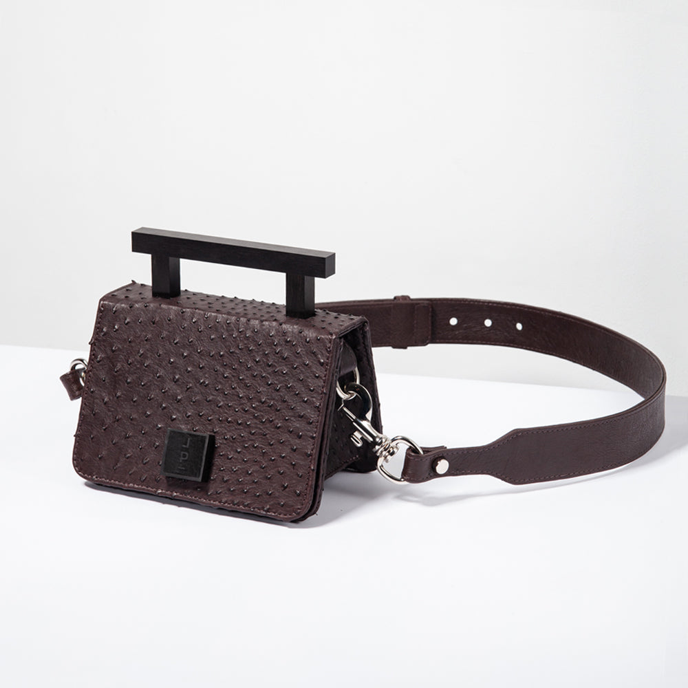 Nicole Bag Ostrich-Brown Small